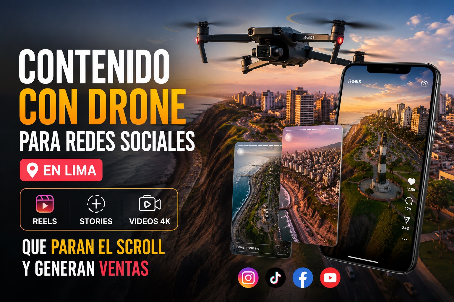 Contenido para Redes Sociales con Drone en Lima Peru